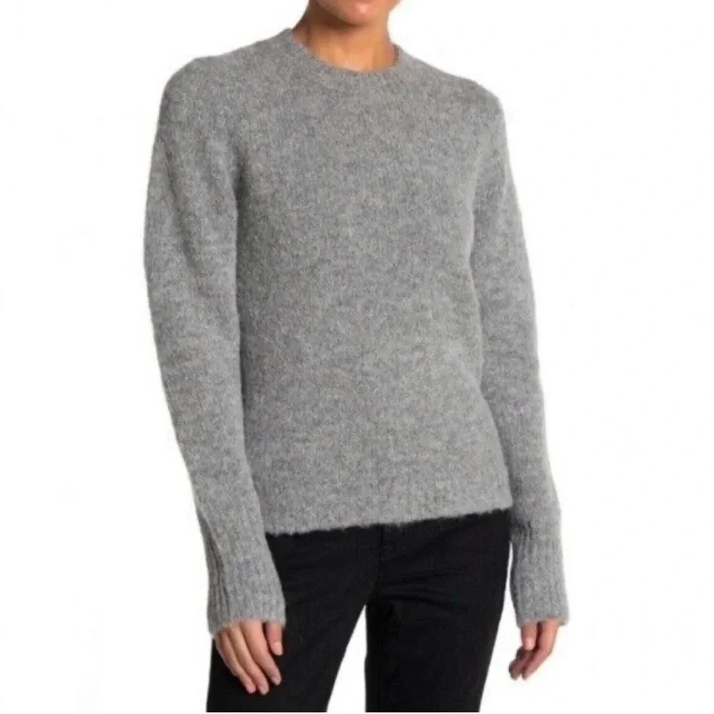 J. Crew Point Sur Alpaca Merino Wool Crewneck Knit Sweater Grey, XS, EUC
